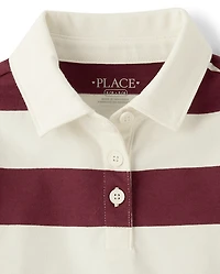 Girls Striped Rugby Polo