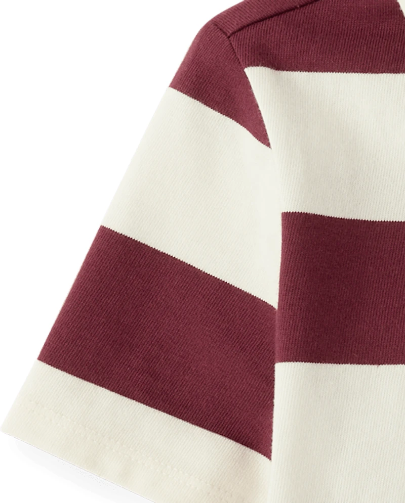 Girls Striped Rugby Polo