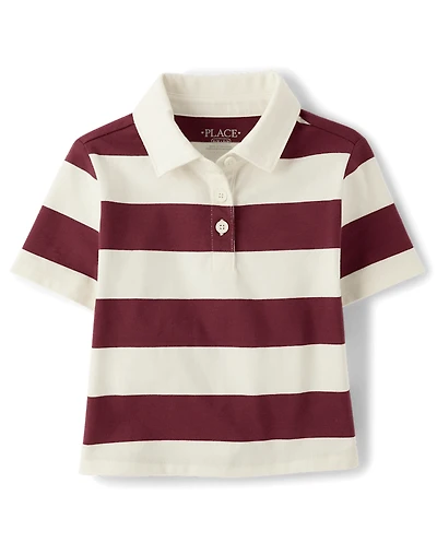 Girls Striped Rugby Polo