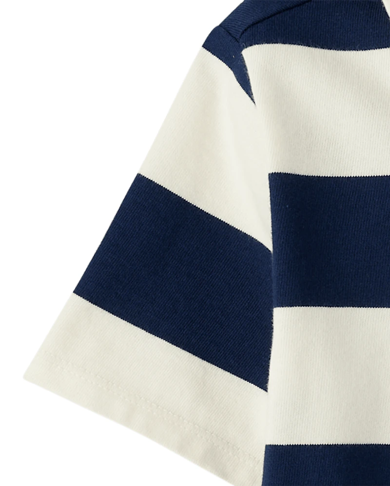 Girls Striped Rugby Polo