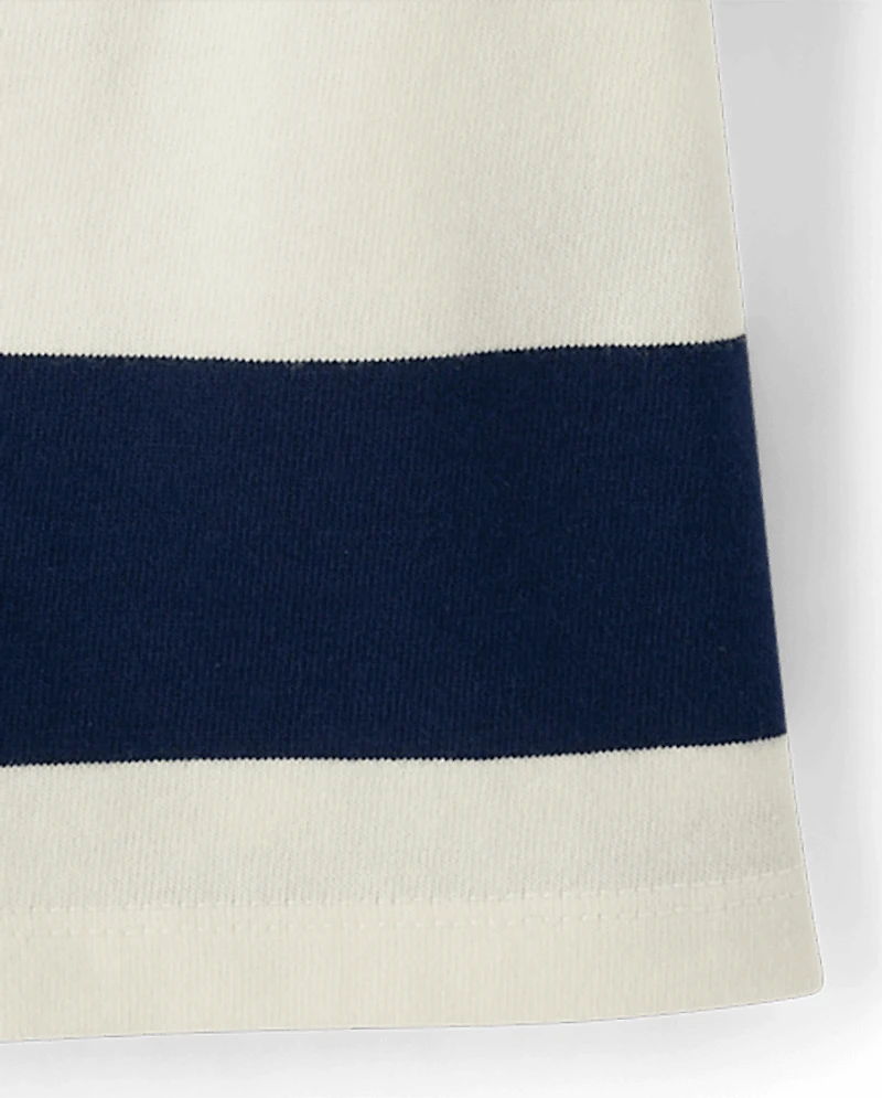 Girls Striped Rugby Polo