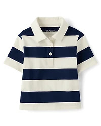 Girls Striped Rugby Polo