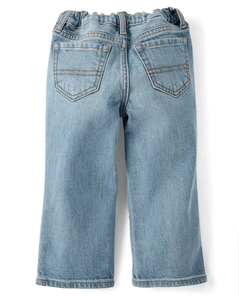 Baby And Toddler Boys Racecar Doodle 90s Loose Jeans