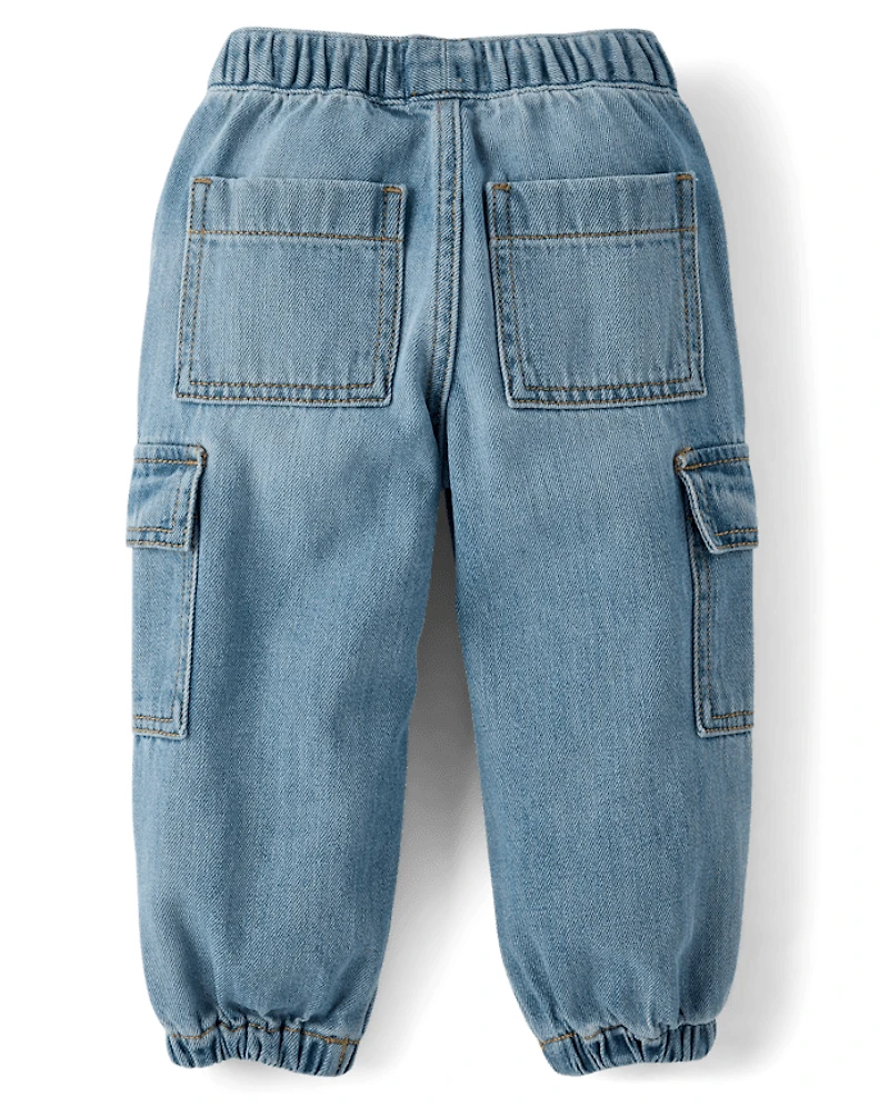 Baby And Toddler Boys Baggy Pull On Cargo Barrel Jeans