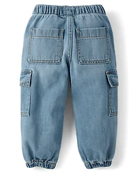 Baby And Toddler Boys Baggy Pull On Cargo Barrel Jeans