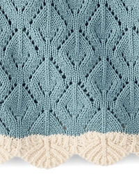 Girls Scalloped Pointelle Sweater