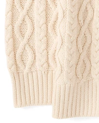 Girls Lace Up Bow Cable Knit Cardigan