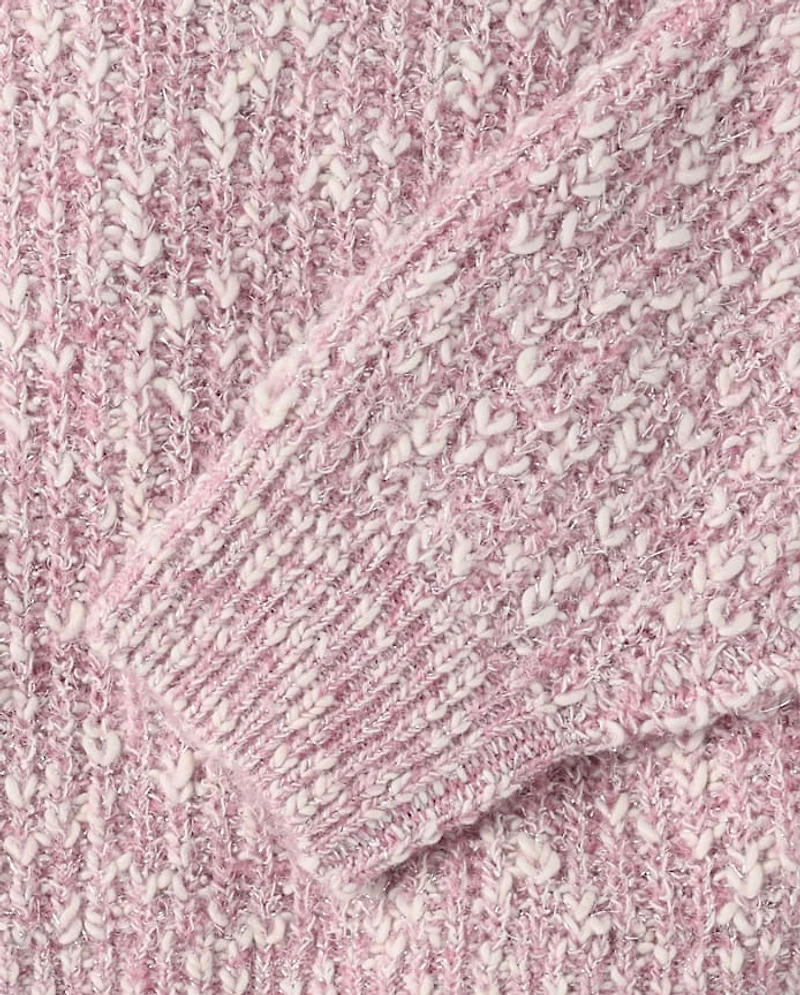 Girls Marled Shaker Stitch Cable Knit Sweater