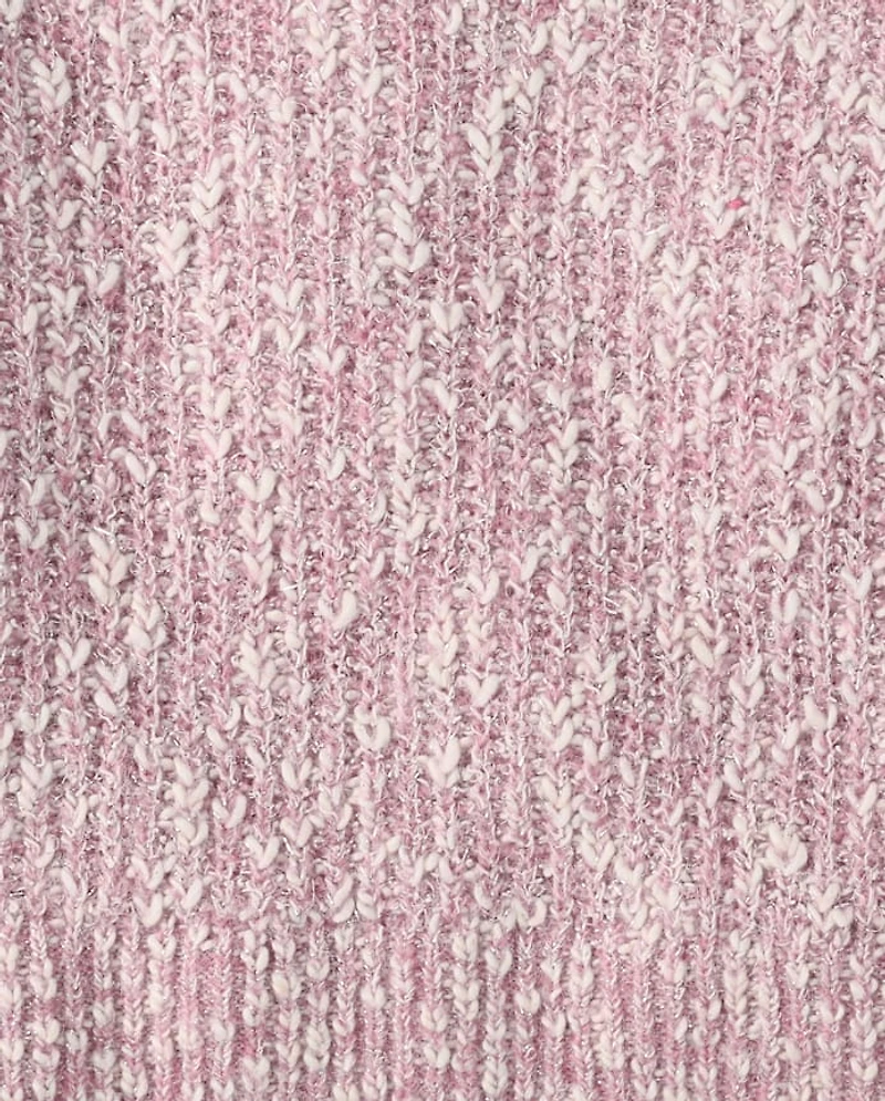 Girls Marled Shaker Stitch Cable Knit Sweater