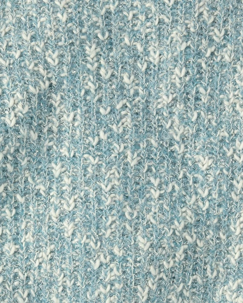 Girls Marled Shaker Stitch Cable Knit Sweater