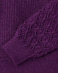 Girls Shimmer Stitched Raglan Sweater