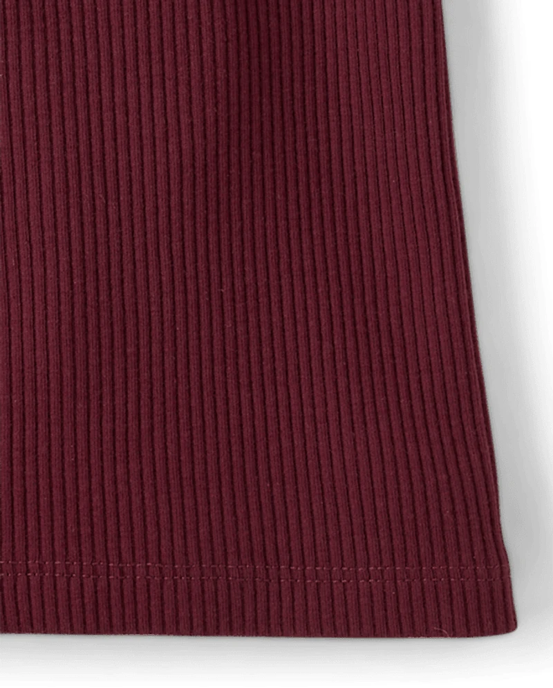 Girls V-Neck Ribbed Cinched Top