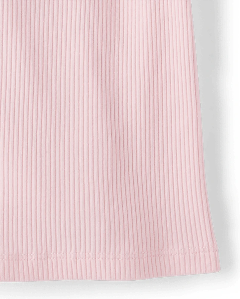 Girls V-Neck Ribbed Cinched Top