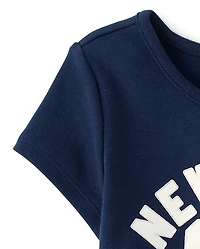 Girls Sequin Cherry Varsity Baby Tee