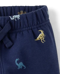 Pantalon de jogging en polaire premium à motif dinosaure pour bébés et petits garçons