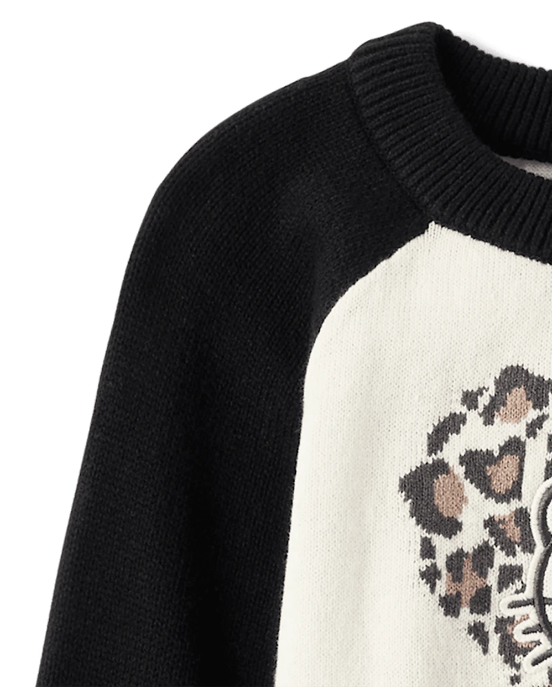 Girls Hello Kitty® Embroidered Colorblock Sweater