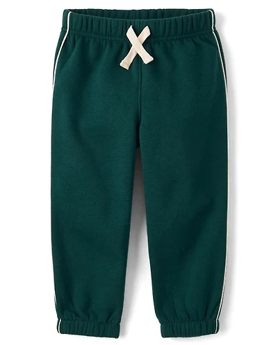 Baby And Toddler Boys Side Stripe Premium Fleece Jogger Pants