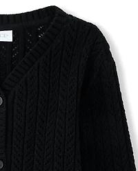 Girls Pointelle Cardigan
