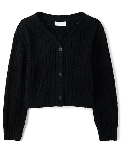 Girls Pointelle Cardigan