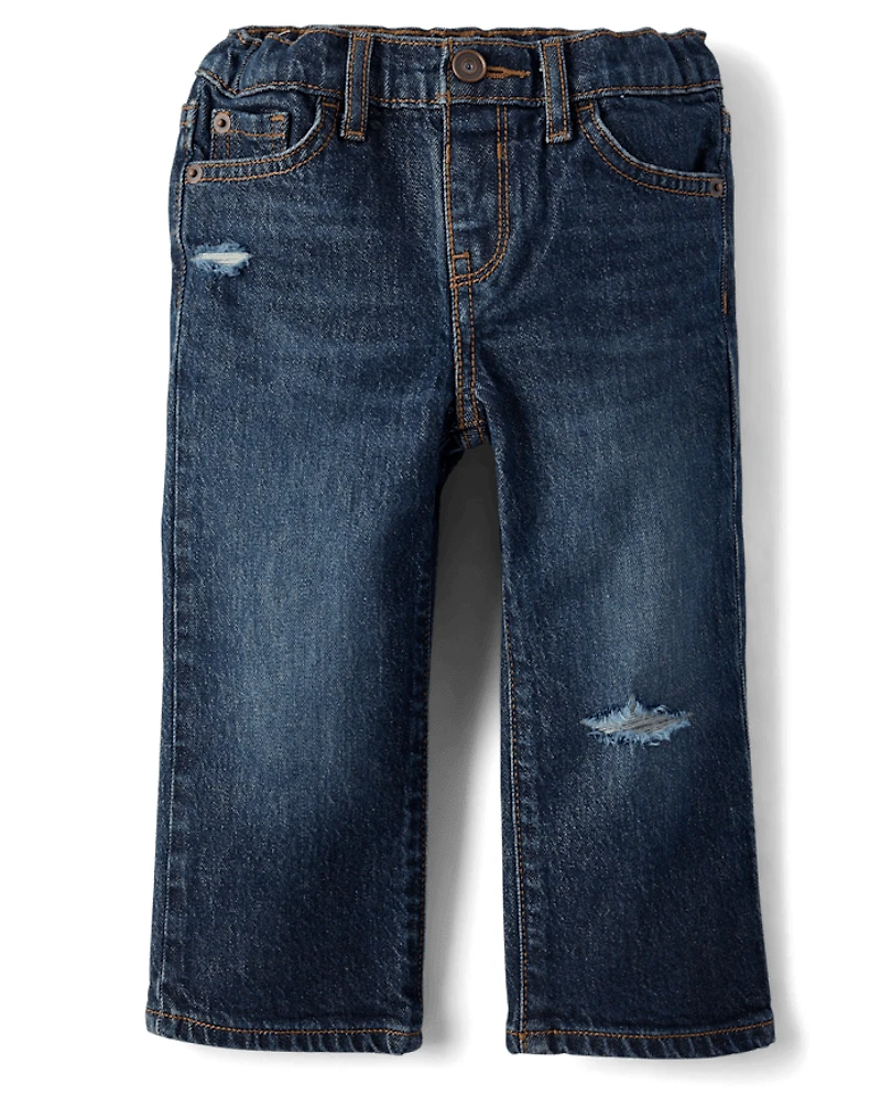 Baby And Toddler Boys Ripped Straight Jeans