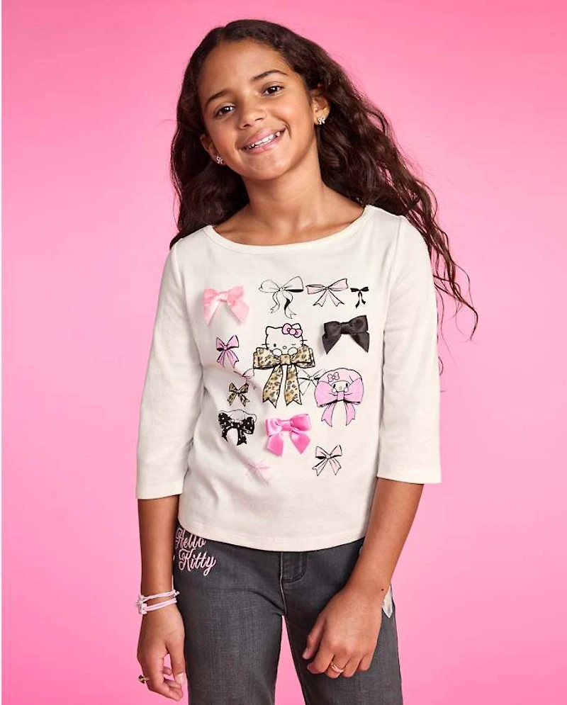 Girls Hello Kitty® And Friends Bow Elbow Sleeve Top