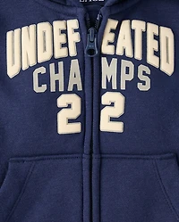 Baby And Toddler Boys Varsity Premium Fleece Zip Up Hoodie