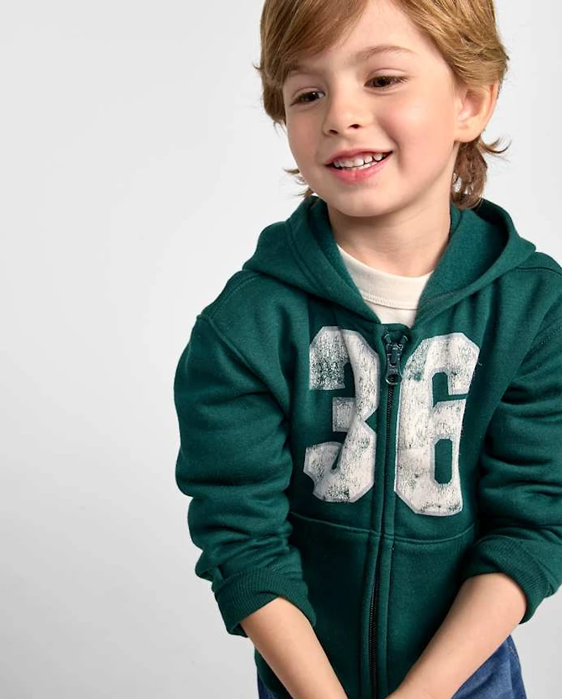 Baby And Toddler Boys Varsity Premium Fleece Zip Up Hoodie