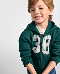 Baby And Toddler Boys Varsity Premium Fleece Zip Up Hoodie