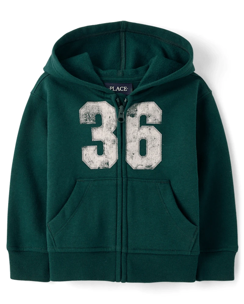 Baby And Toddler Boys Varsity Premium Fleece Zip Up Hoodie