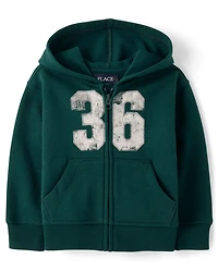 Baby And Toddler Boys Varsity Premium Fleece Zip Up Hoodie