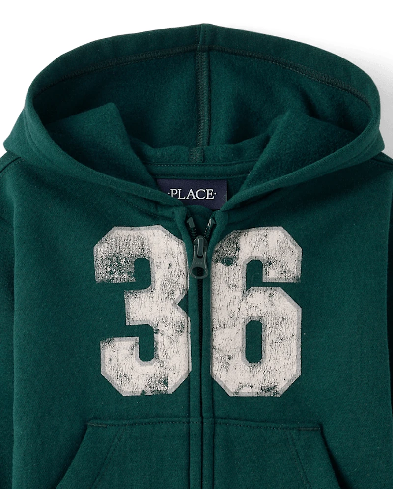 Baby And Toddler Boys Varsity Premium Fleece Zip Up Hoodie