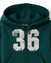 Baby And Toddler Boys Varsity Premium Fleece Zip Up Hoodie