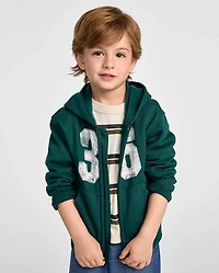 Baby And Toddler Boys Varsity Premium Fleece Zip Up Hoodie