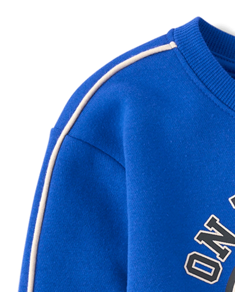 Baby And Toddler Boys Puff Print Basketball Premium Fleece 2-Piece Outfit Set