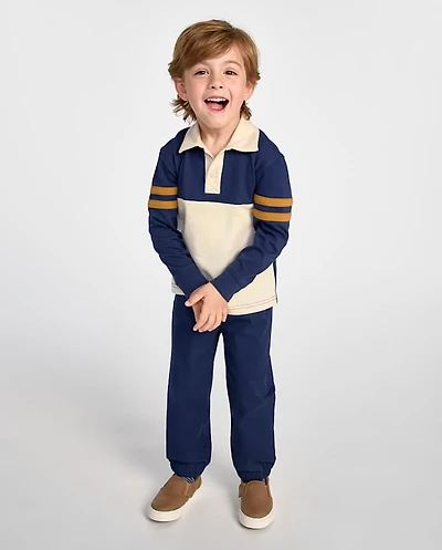 Baby And Toddler Boys Colorblock Varsity 2-Piece Outfit Set