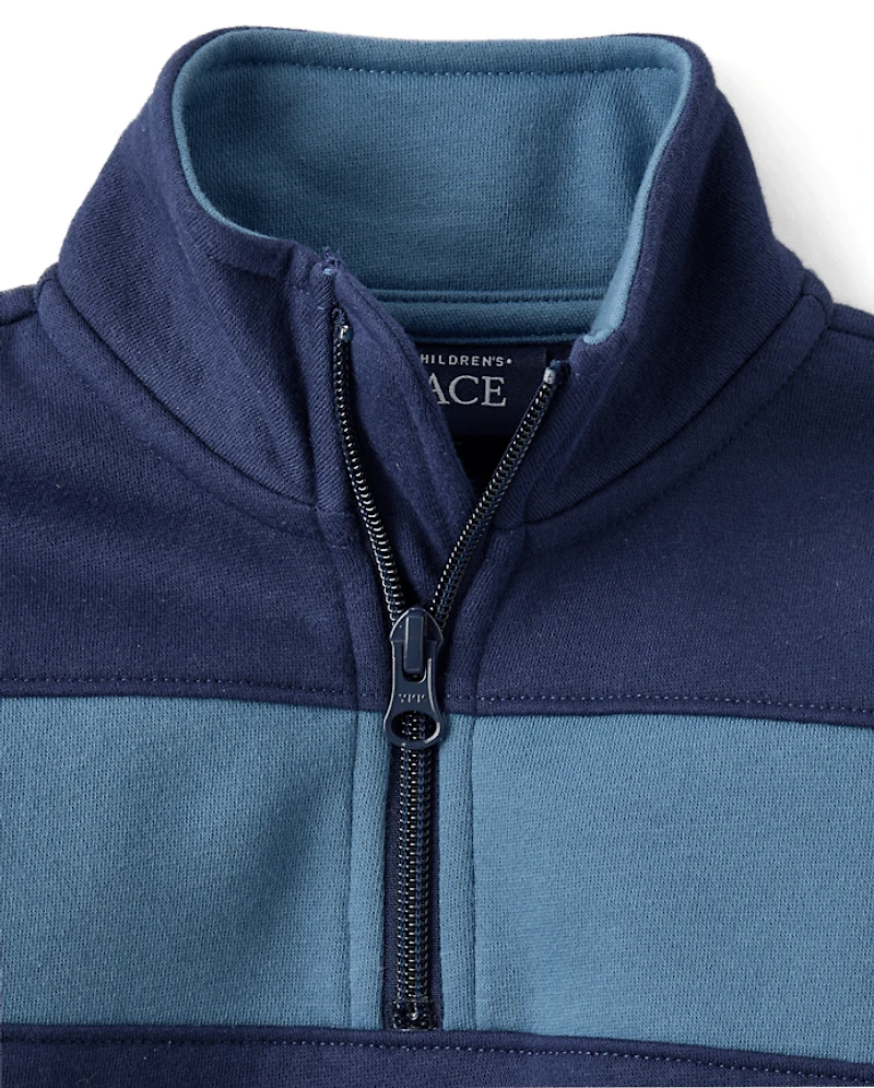 Baby And Toddler Boys Colorblock Premium Fleece 2-Piece Outfit Set