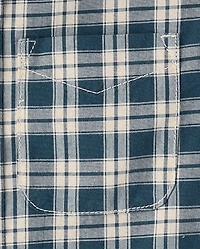Baby And Toddler Boys Plaid Poplin Button Up Shirt