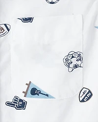 Baby And Toddler Boys Print Poplin Button Up Shirt