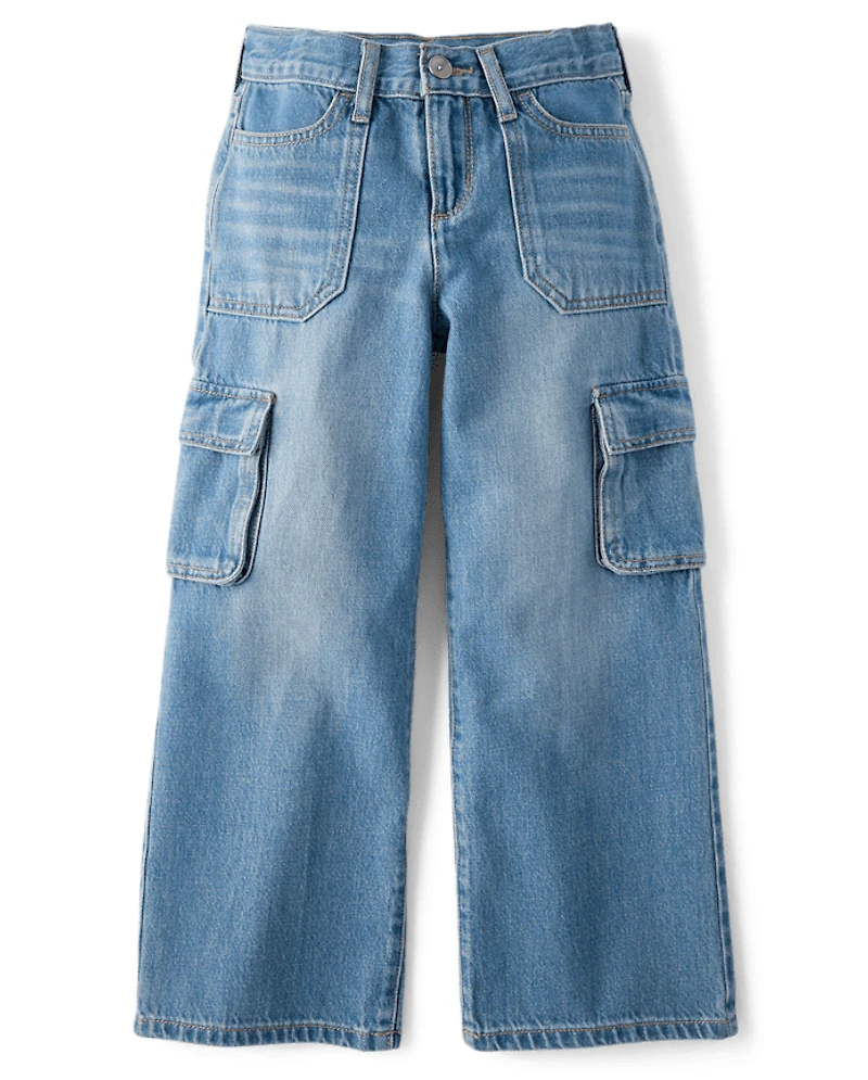 Girls Baggy Cargo Jeans