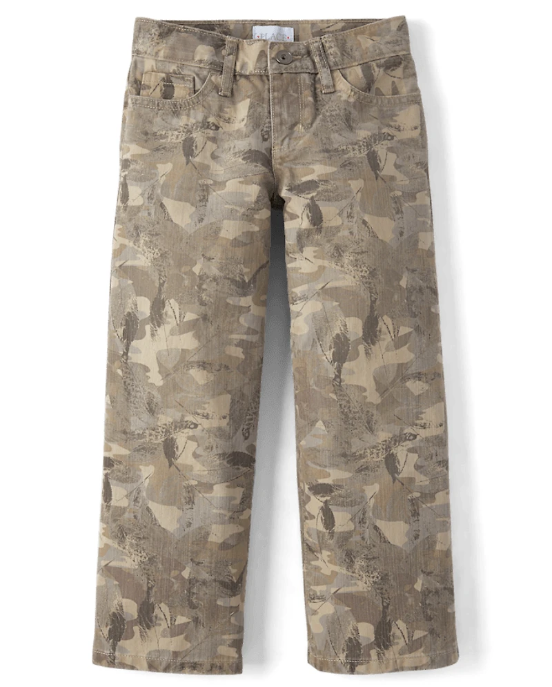 Girls Camo Baggy Jeans
