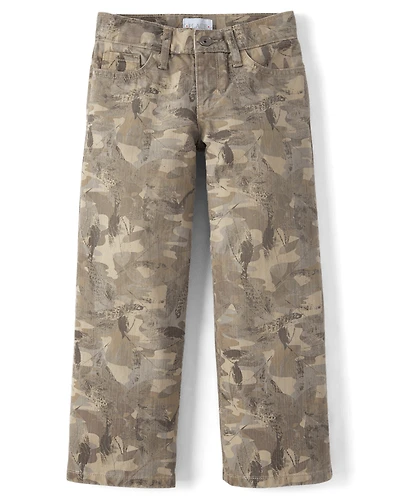 Girls Camo Baggy Jeans