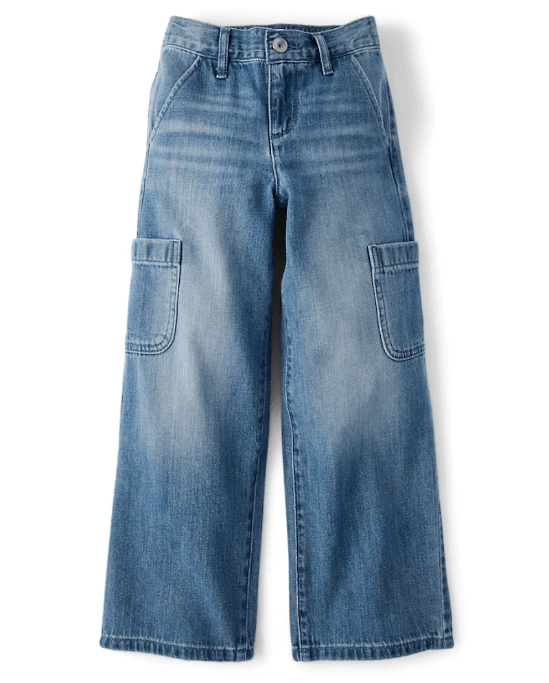 Girls Pull On Baggy Cargo Jeans