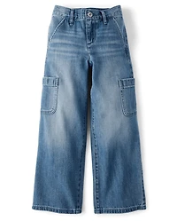 Girls Pull On Baggy Cargo Jeans