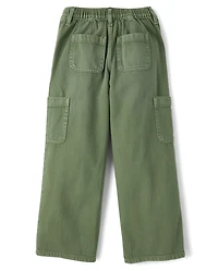 Girls Garment Dyed Baggy Cargo Jeans