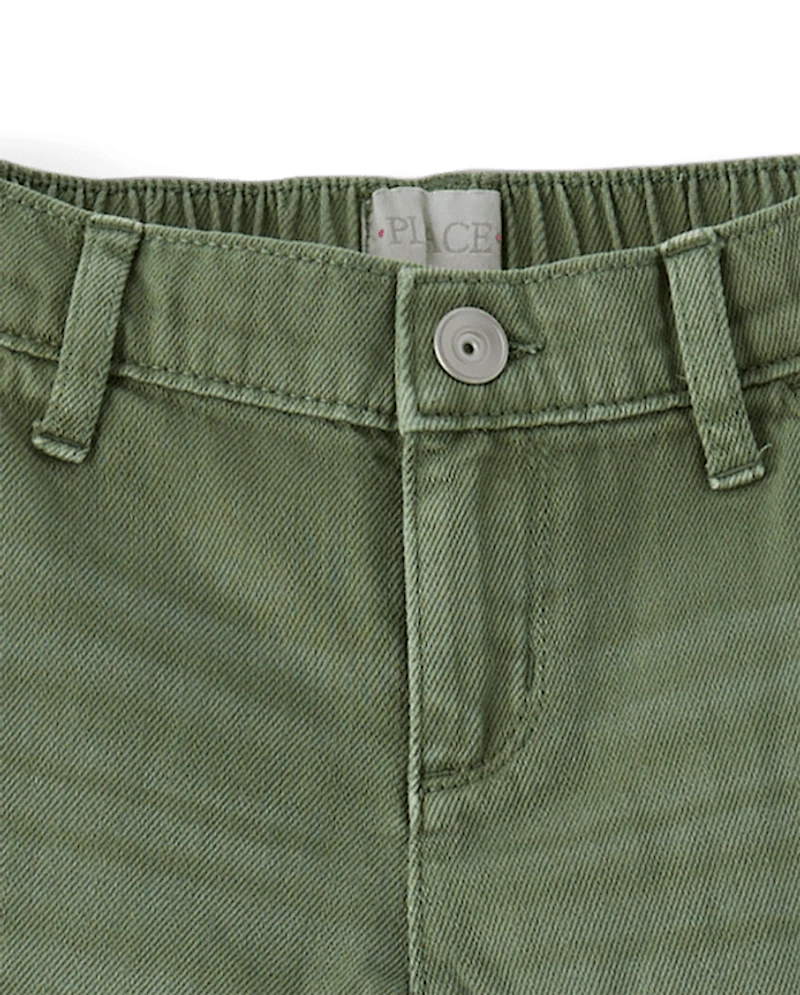 Girls Garment Dyed Baggy Cargo Jeans
