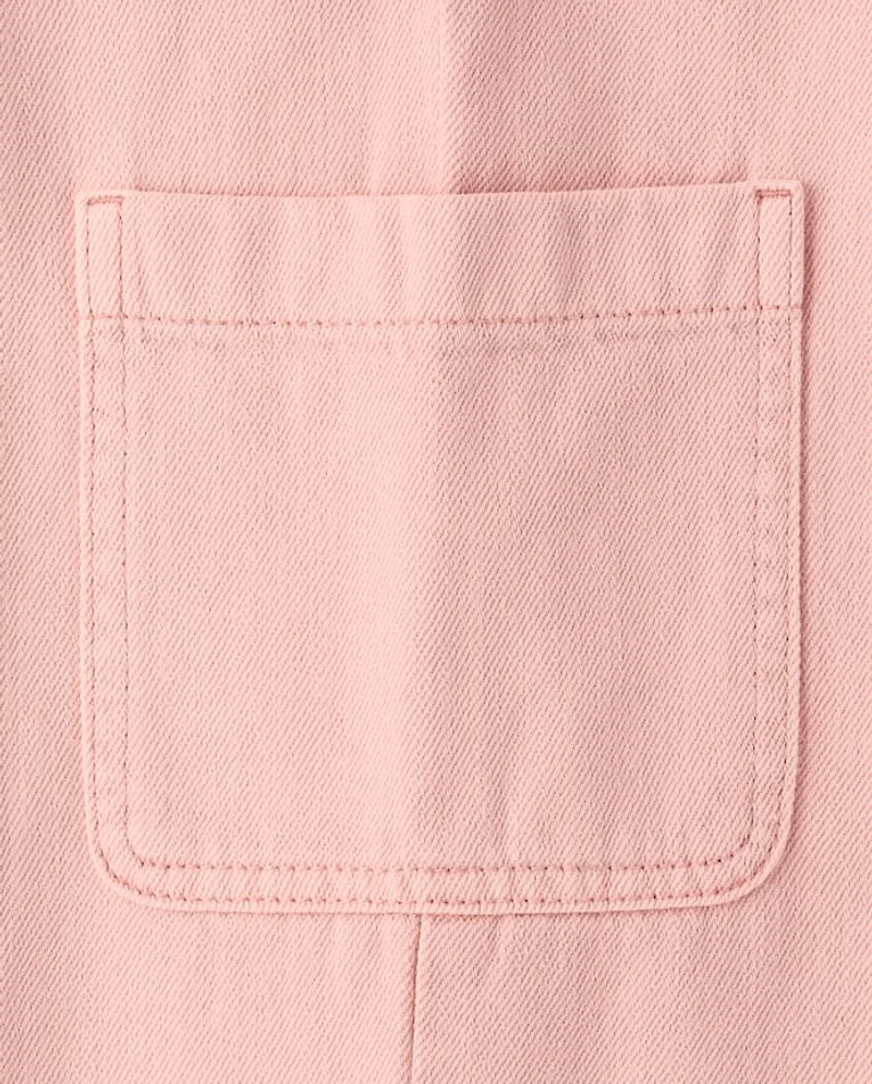 Girls Garment Dyed Baggy Cargo Jeans