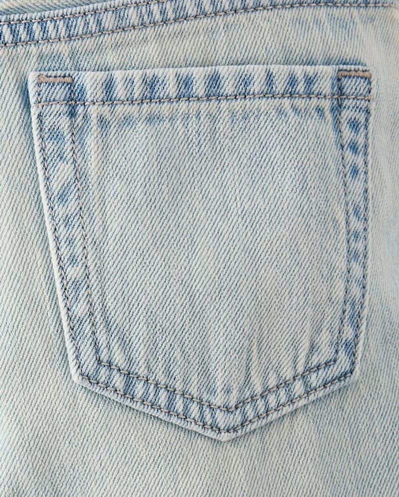 Girls Lace Inset Wide Leg Jeans