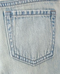 Girls Lace Inset Wide Leg Jeans