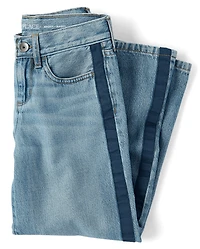 Girls Side Stripe Baggy Jeans