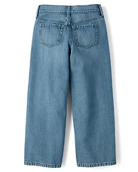 Girls Side Stripe Baggy Jeans